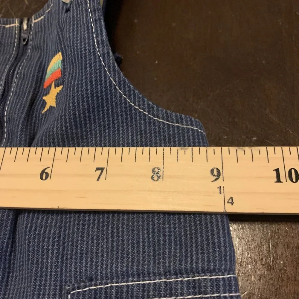 CARTERS infant Vintage Denim Jean Overalls Bib Made USA Size 9 Months